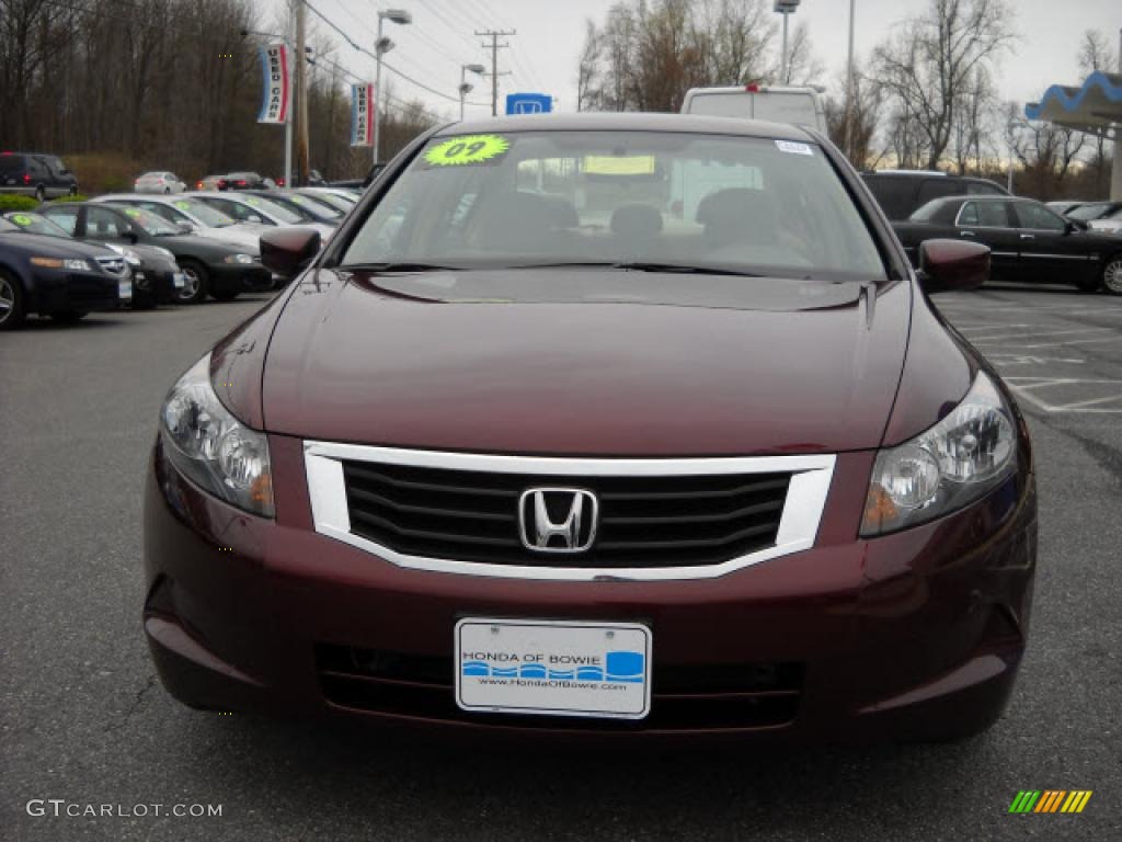 2009 Accord LX Sedan - Basque Red Pearl / Ivory photo #8