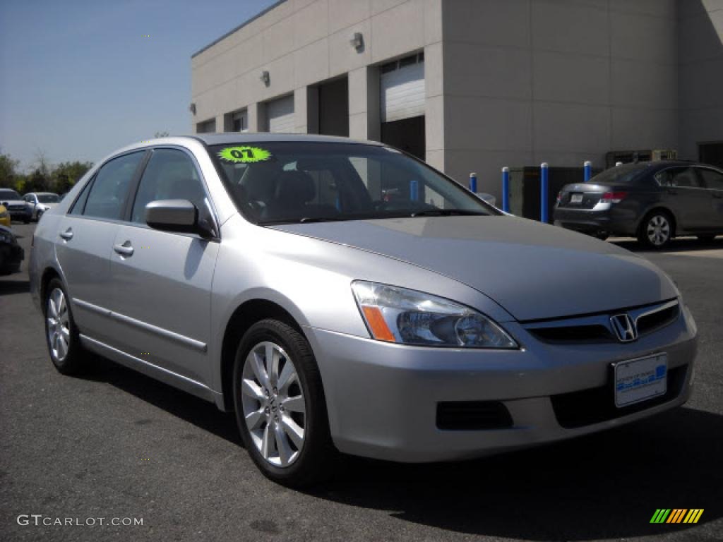 2007 Accord EX-L V6 Sedan - Alabaster Silver Metallic / Black photo #1