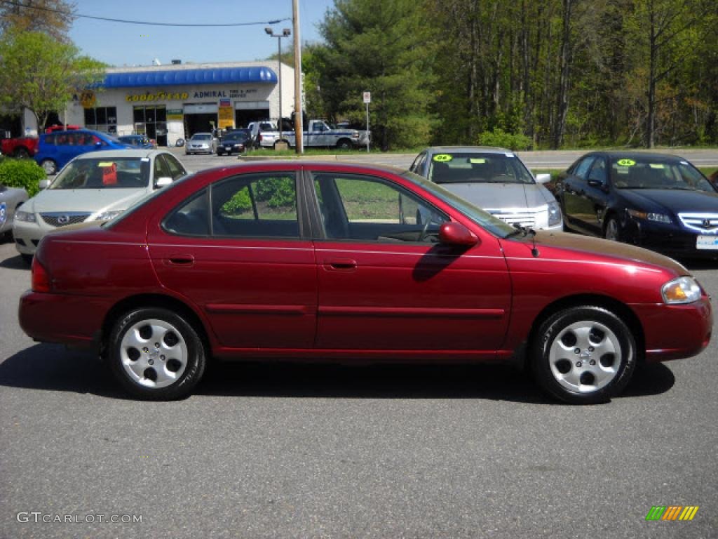 2005 Sentra 1.8 S - Inferno Red / Taupe photo #2