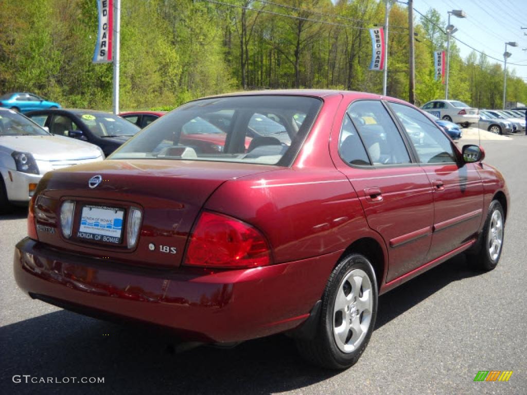 2005 Sentra 1.8 S - Inferno Red / Taupe photo #3