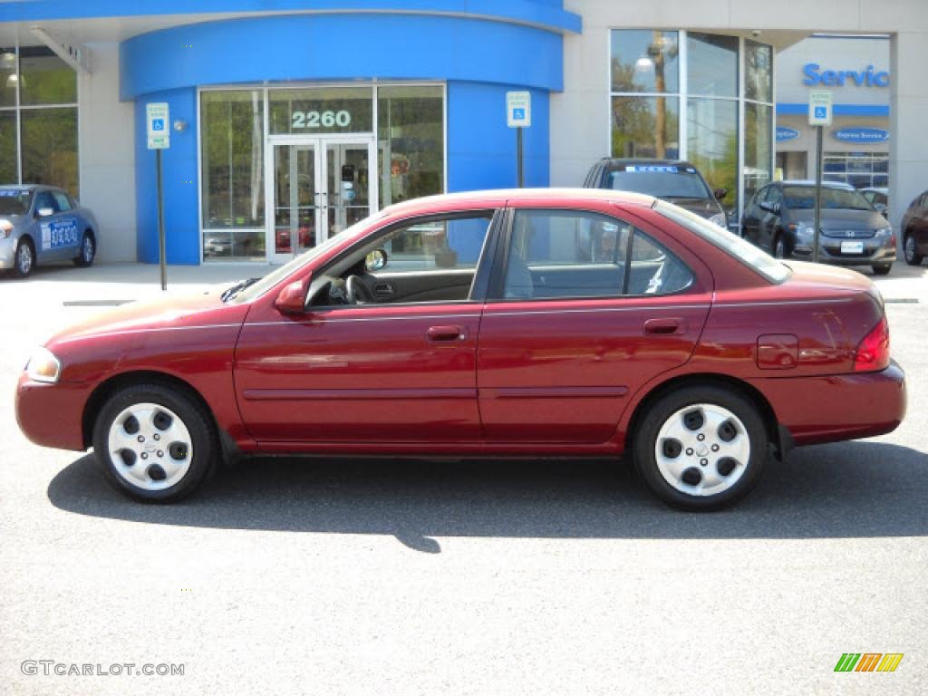 2005 Sentra 1.8 S - Inferno Red / Taupe photo #6