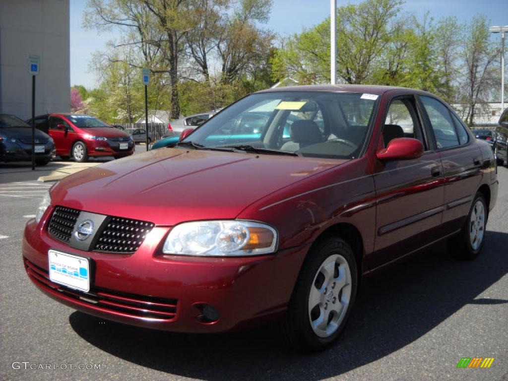 2005 Sentra 1.8 S - Inferno Red / Taupe photo #7