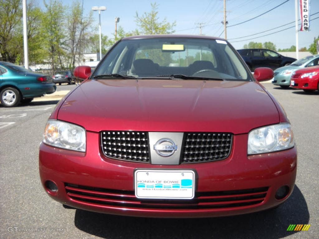 2005 Sentra 1.8 S - Inferno Red / Taupe photo #8