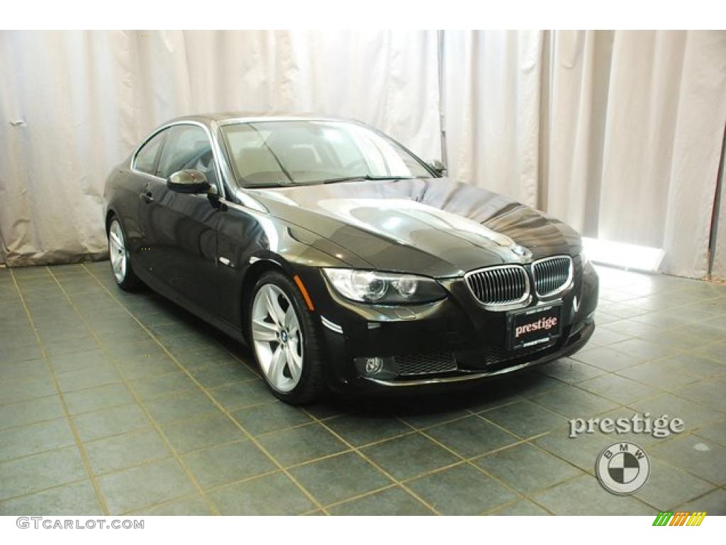 2007 3 Series 335i Coupe - Jet Black / Black photo #7