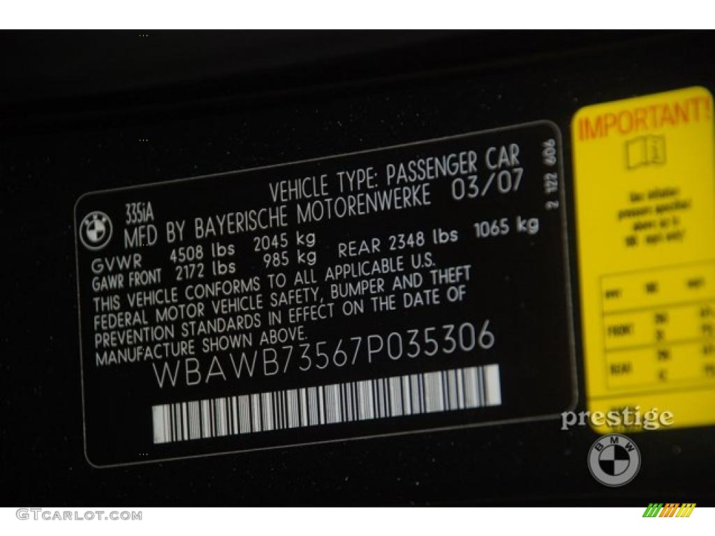 2007 3 Series 335i Coupe - Jet Black / Black photo #12