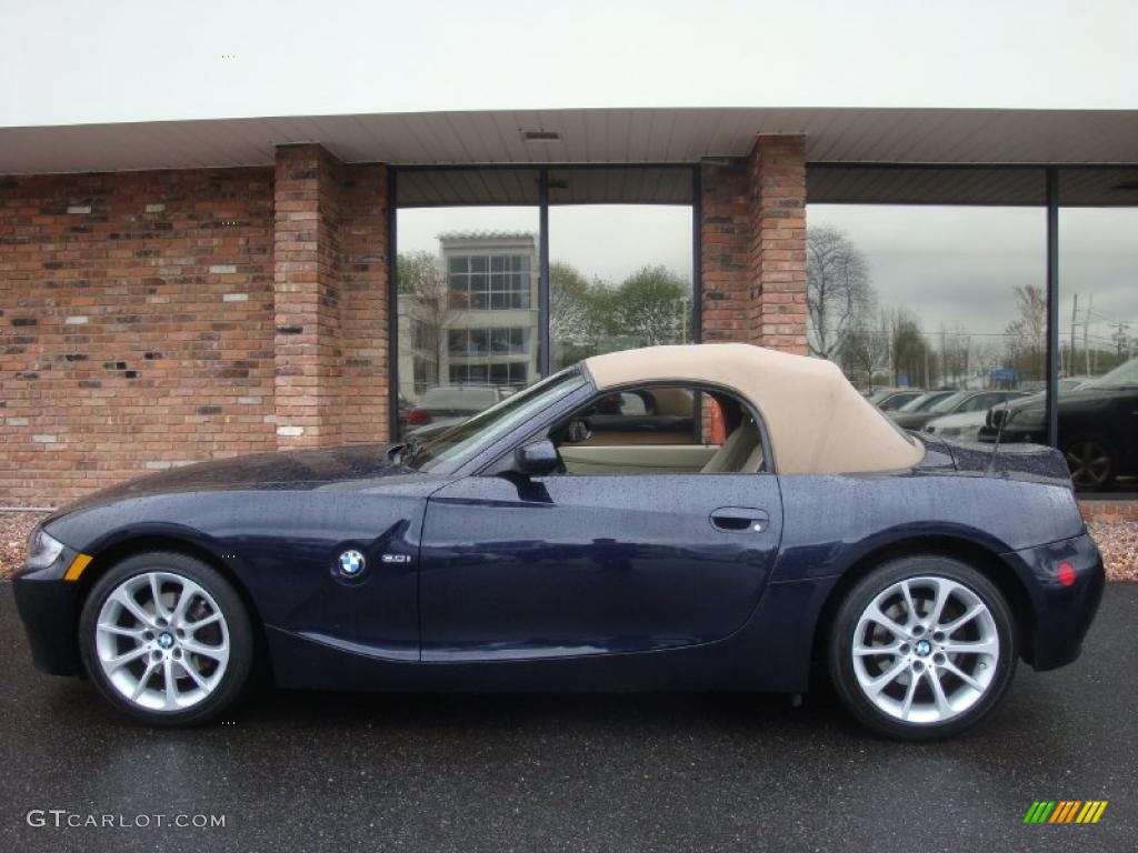 2008 Z4 3.0i Roadster - Monaco Blue Metallic / Beige photo #4