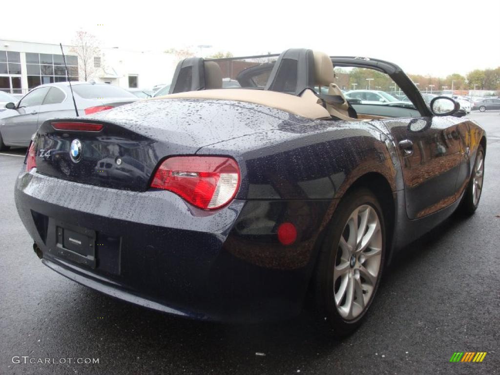 2008 Z4 3.0i Roadster - Monaco Blue Metallic / Beige photo #7