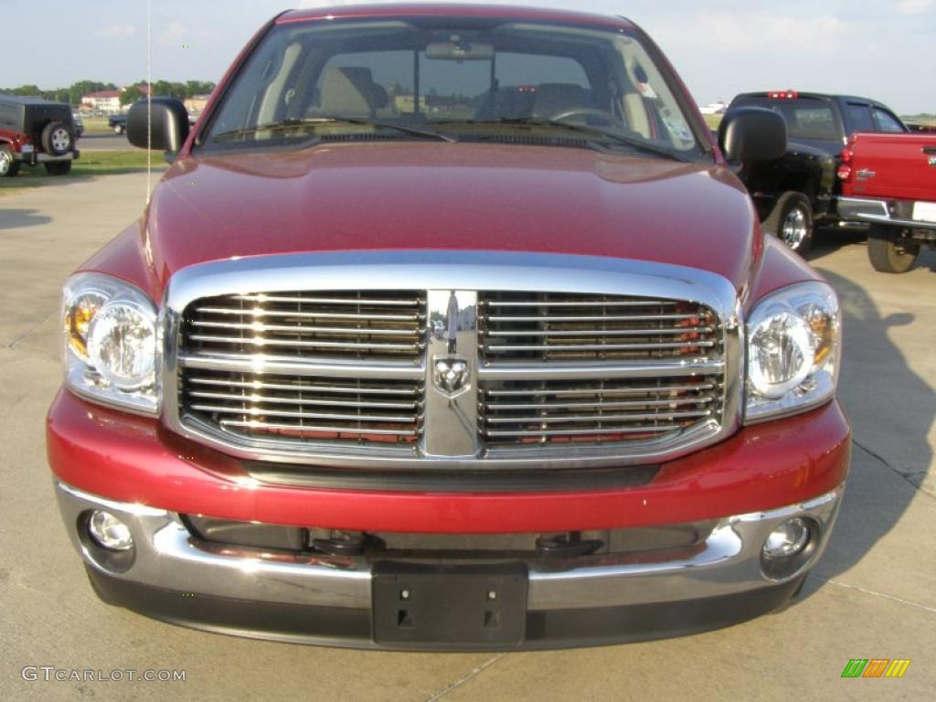 2008 Ram 1500 Lone Star Edition Quad Cab - Inferno Red Crystal Pearl / Medium Slate Gray photo #8