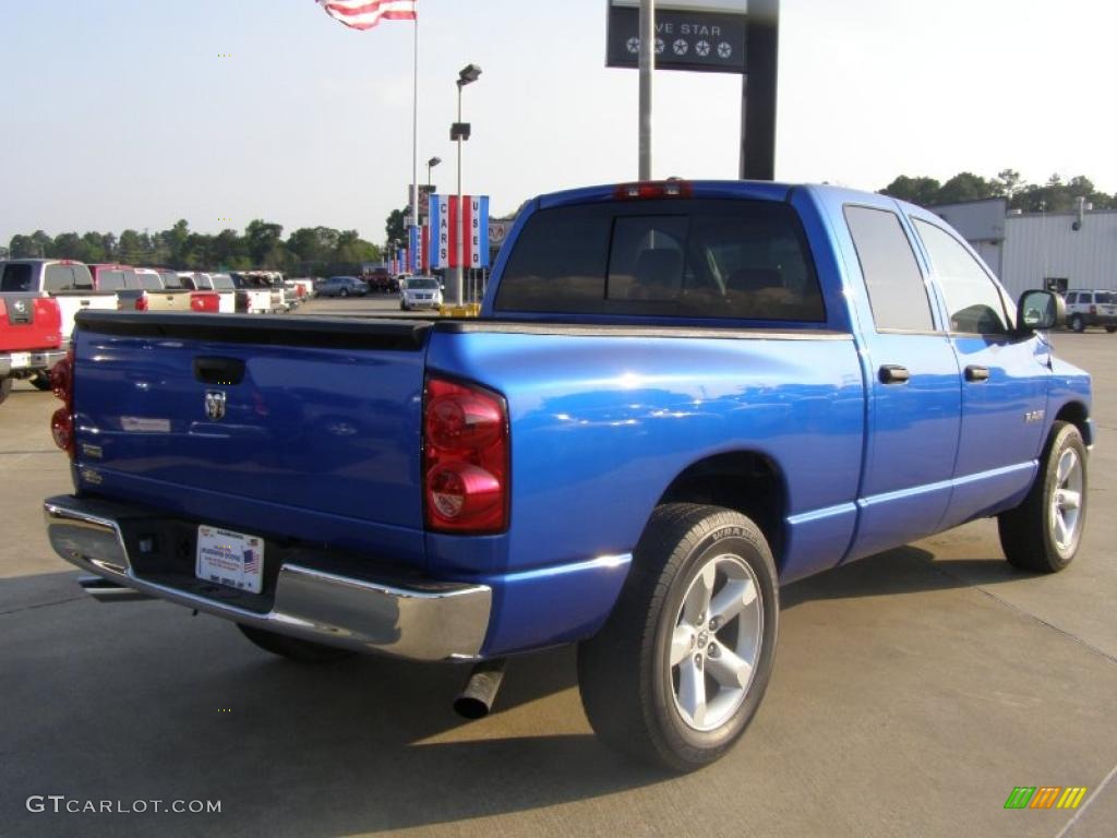 2008 Ram 1500 ST Quad Cab - Electric Blue Pearl / Medium Slate Gray photo #5