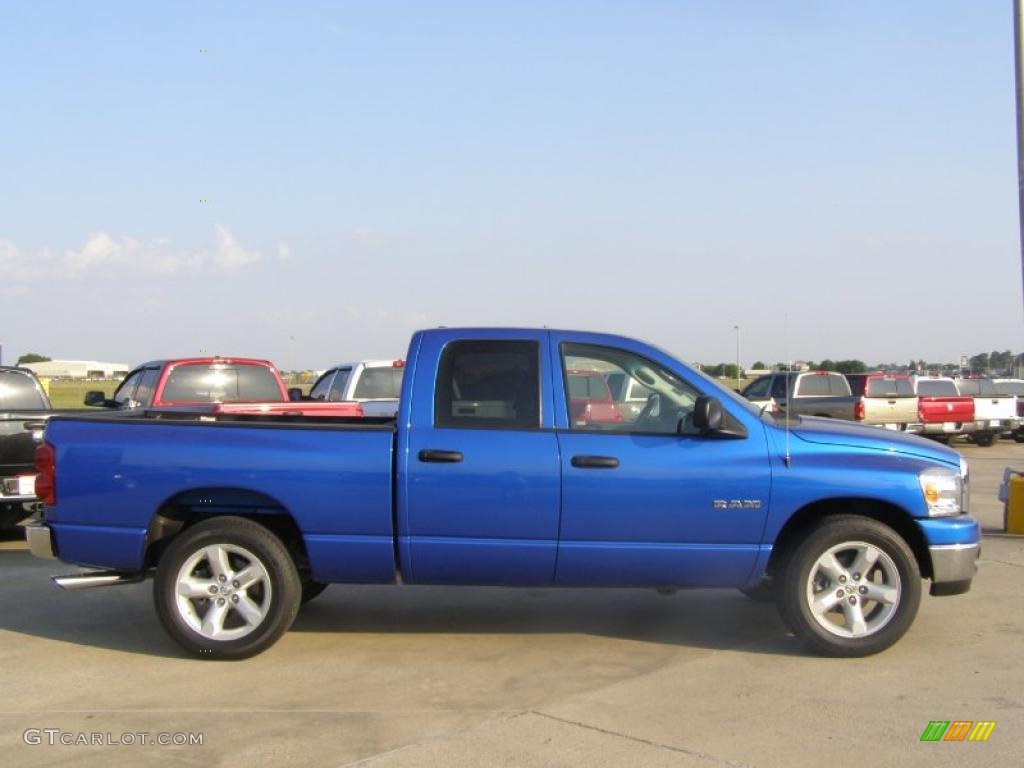 2008 Ram 1500 ST Quad Cab - Electric Blue Pearl / Medium Slate Gray photo #6