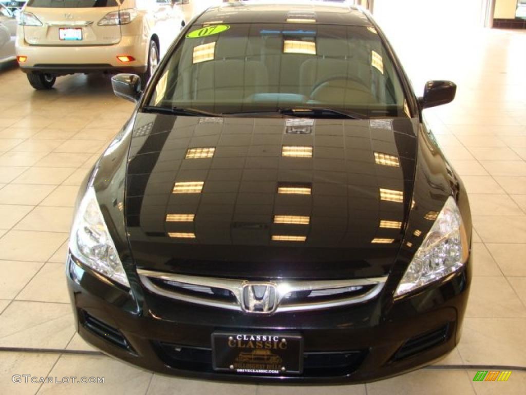 2007 Accord EX Sedan - Nighthawk Black Pearl / Ivory photo #2