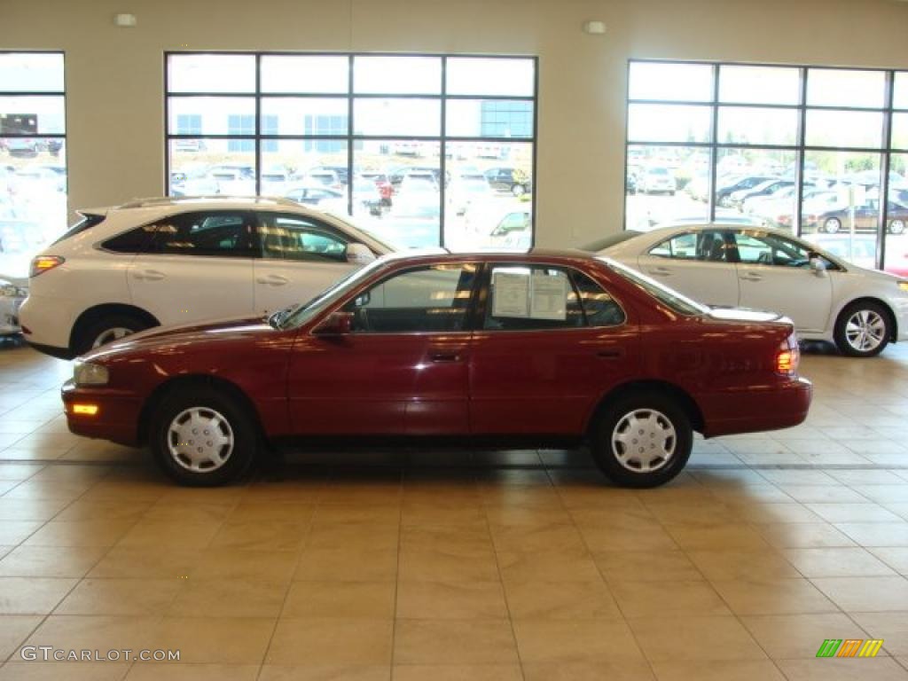 1992 Camry LE Sedan - Medium Red Pearl / Beige photo #1