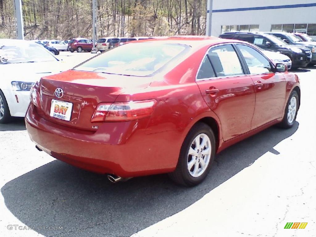 2007 Camry LE V6 - Barcelona Red Metallic / Bisque photo #3