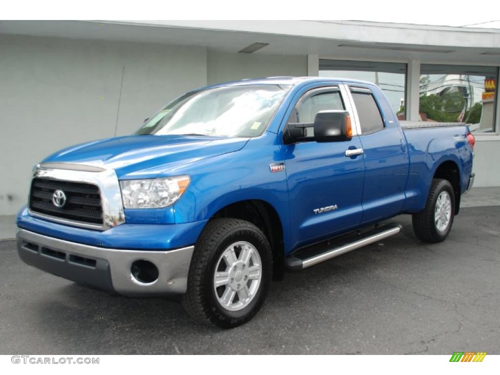 2007 Tundra SR5 TRD Double Cab 4x4 - Blue Streak Metallic / Beige photo #4