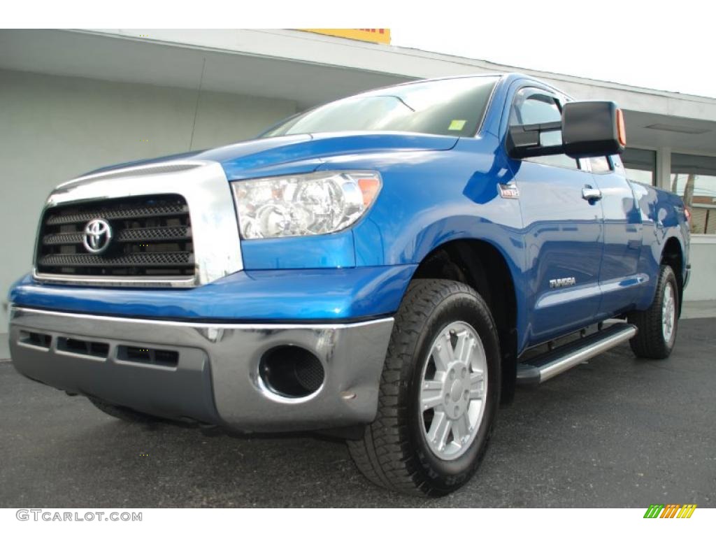 2007 Tundra SR5 TRD Double Cab 4x4 - Blue Streak Metallic / Beige photo #16