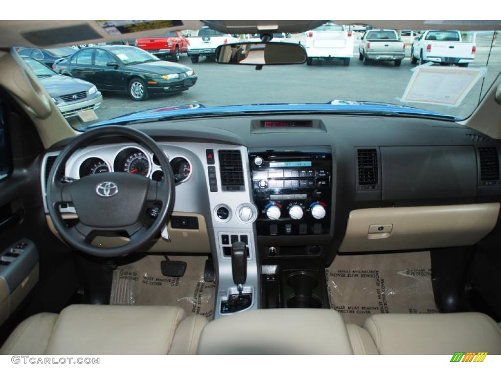 2007 Tundra SR5 TRD Double Cab 4x4 - Blue Streak Metallic / Beige photo #24