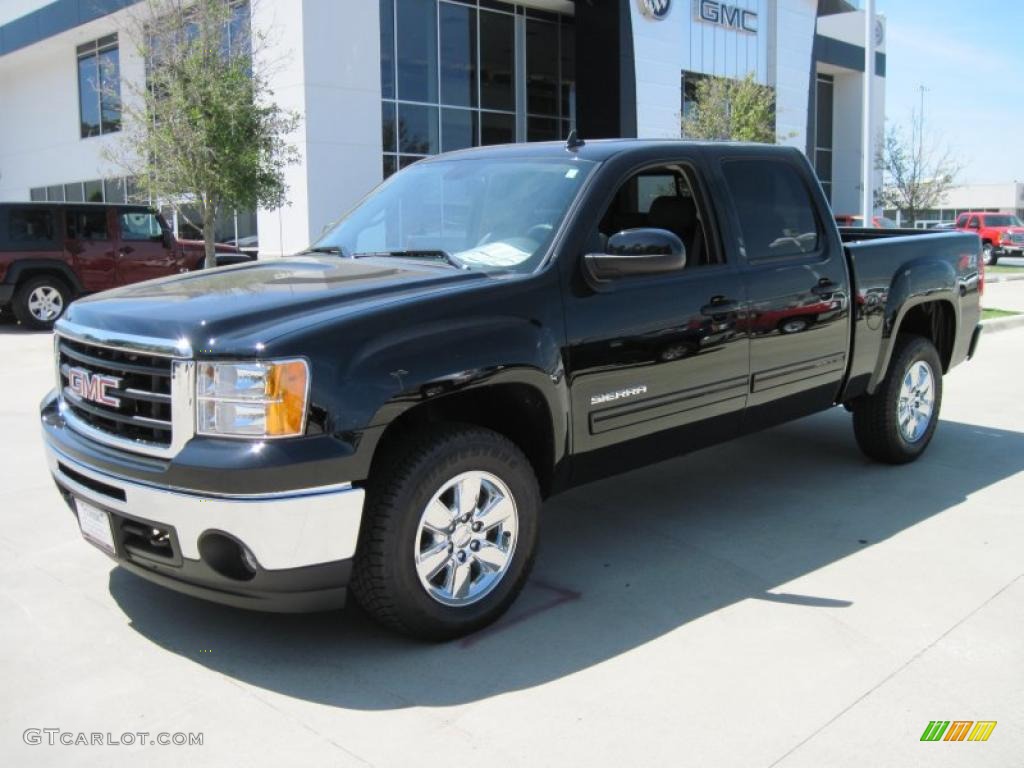 2010 Sierra 1500 SLT Crew Cab 4x4 - Onyx Black / Ebony photo #1