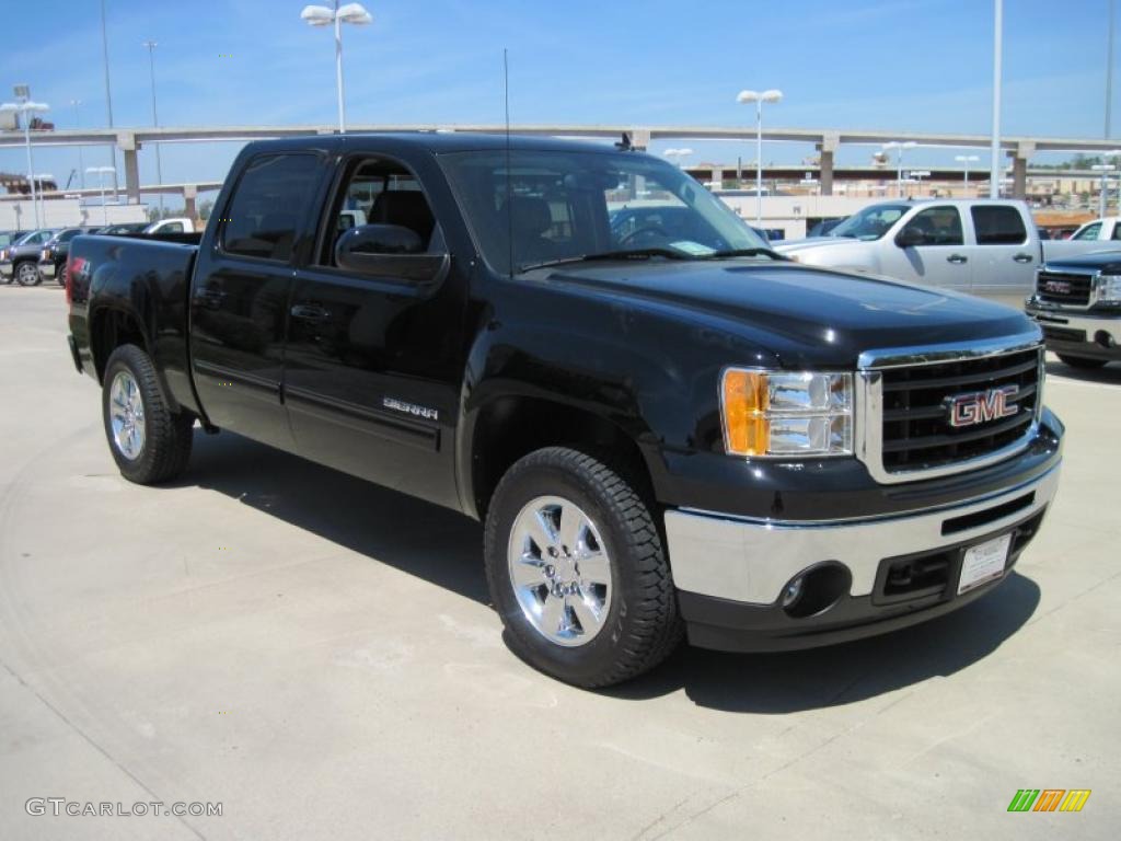 2010 Sierra 1500 SLT Crew Cab 4x4 - Onyx Black / Ebony photo #2