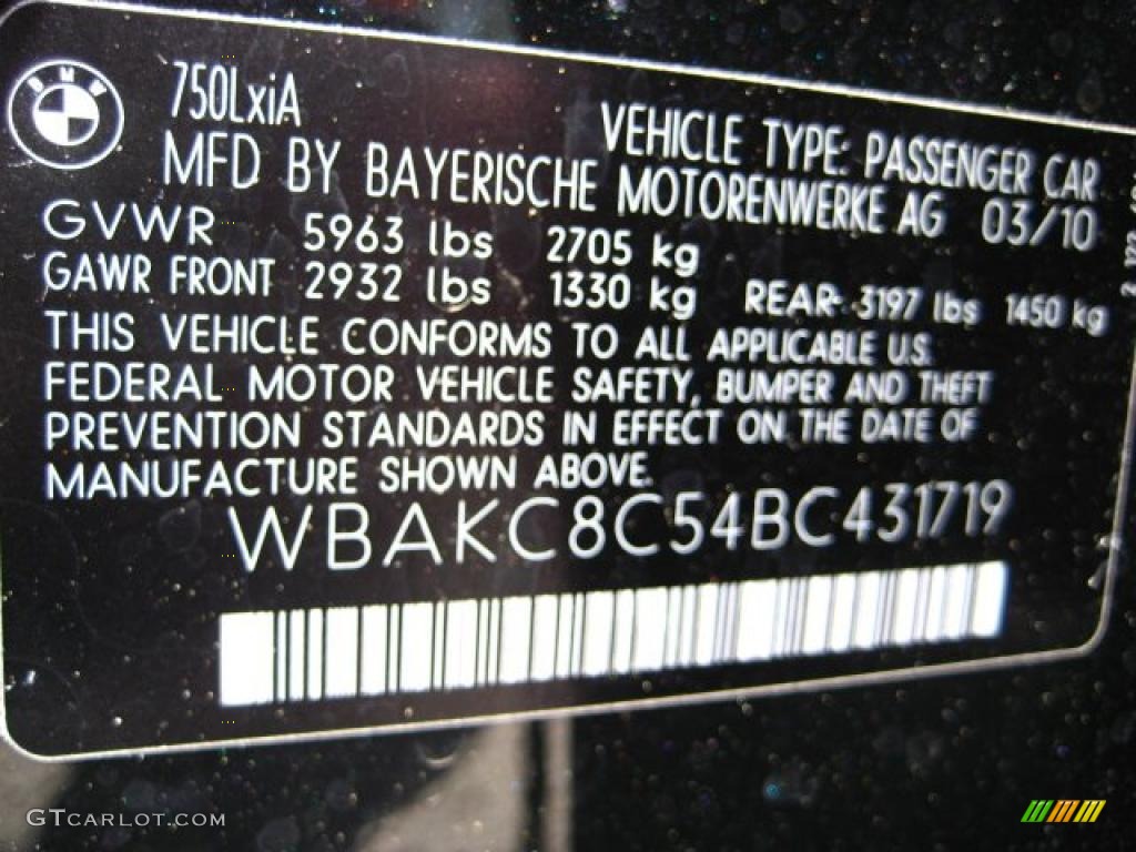 2011 7 Series 750Li xDrive Sedan - Black Sapphire Metallic / Black Nappa Leather photo #14