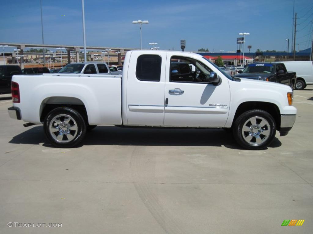 2010 Sierra 1500 SLE Extended Cab - Summit White / Ebony photo #4