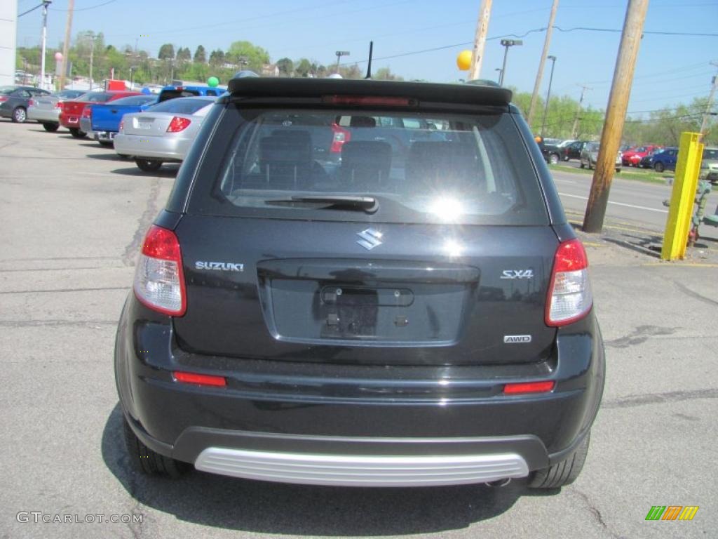 2008 SX4 Crossover Touring AWD - Black Pearl Metallic / SWT Black/Red photo #4