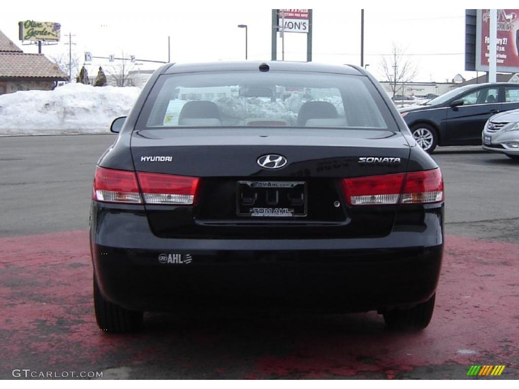 2008 Sonata GLS - Ebony Black / Beige photo #4