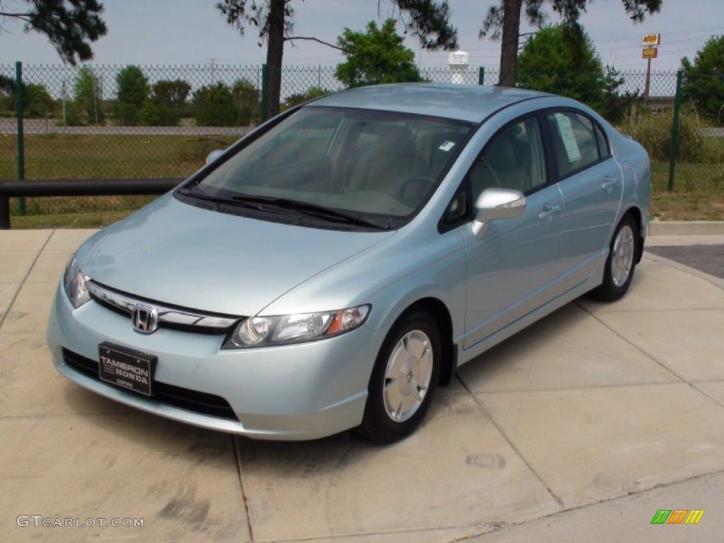 2008 Civic Hybrid Sedan - Opal Silver Blue Metallic / Ivory photo #14