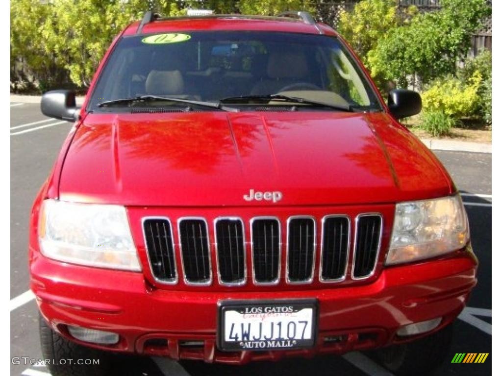 2002 Grand Cherokee Limited - Inferno Red Tinted Pearlcoat / Sandstone photo #3