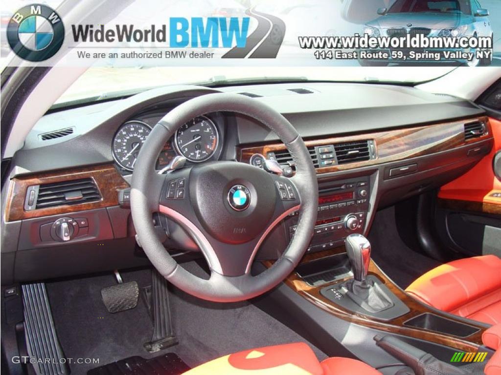 2009 3 Series 328xi Coupe - Space Grey Metallic / Coral Red/Black Dakota Leather photo #12
