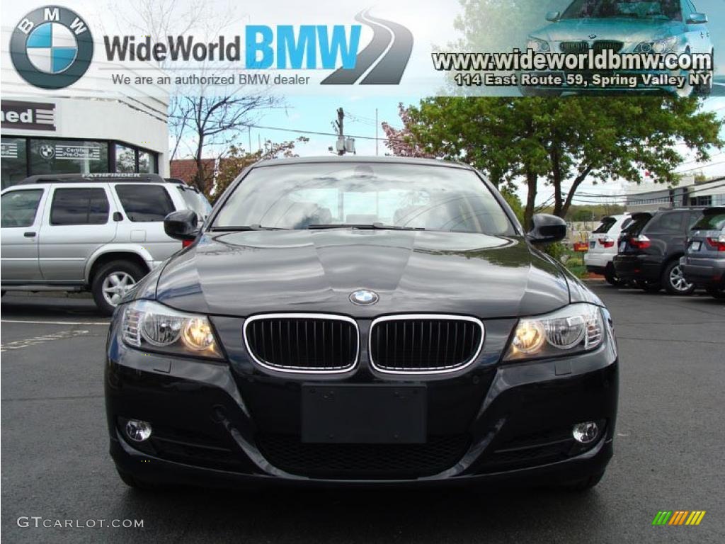 2009 3 Series 328xi Sedan - Black Sapphire Metallic / Beige photo #2