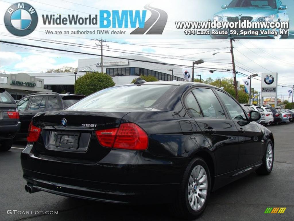 2009 3 Series 328xi Sedan - Black Sapphire Metallic / Beige photo #4