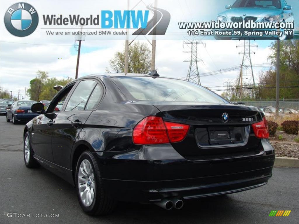 2009 3 Series 328xi Sedan - Black Sapphire Metallic / Beige photo #6