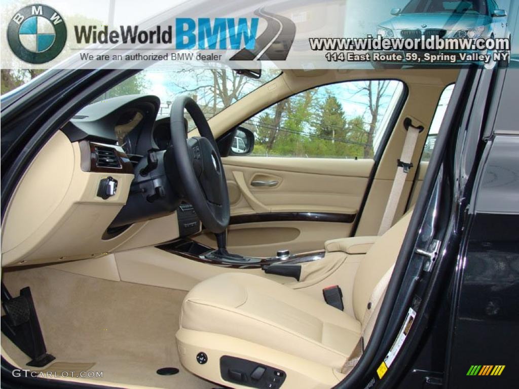 2009 3 Series 328xi Sedan - Black Sapphire Metallic / Beige photo #9