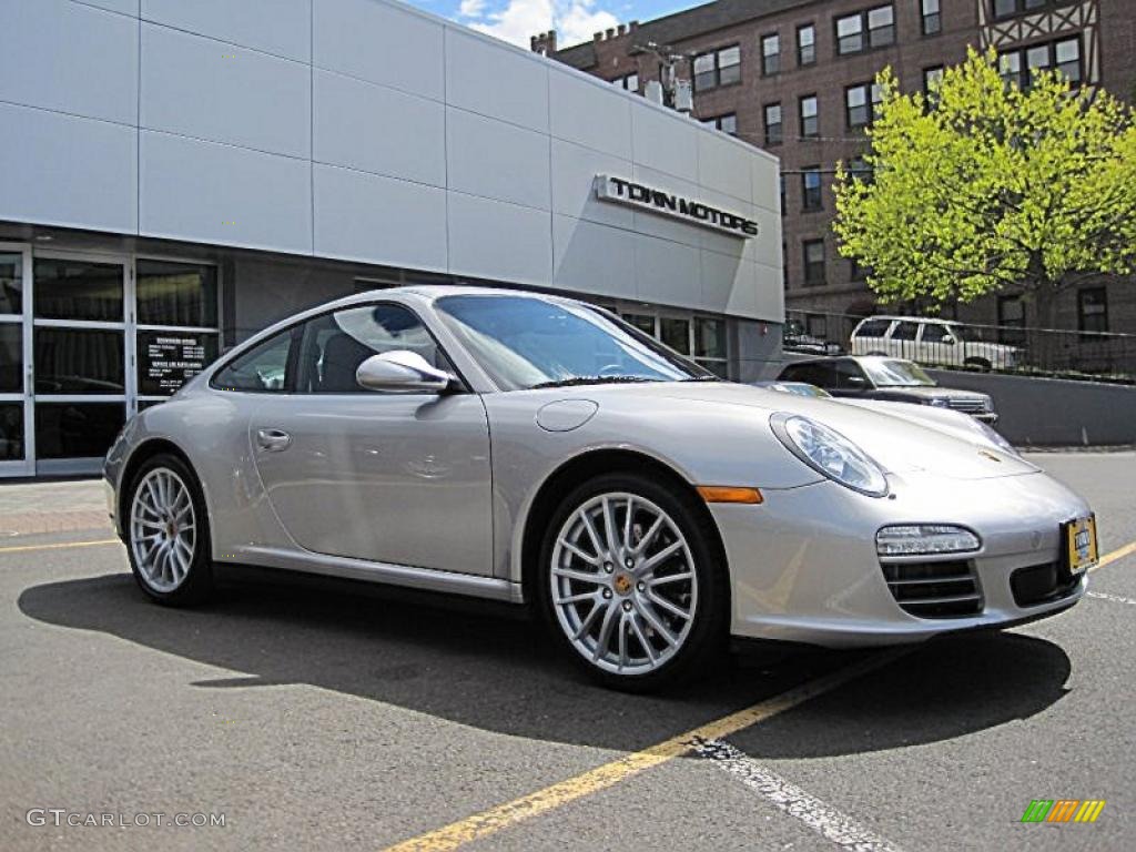 2009 911 Carrera 4 Coupe - Arctic Silver Metallic / Black photo #1