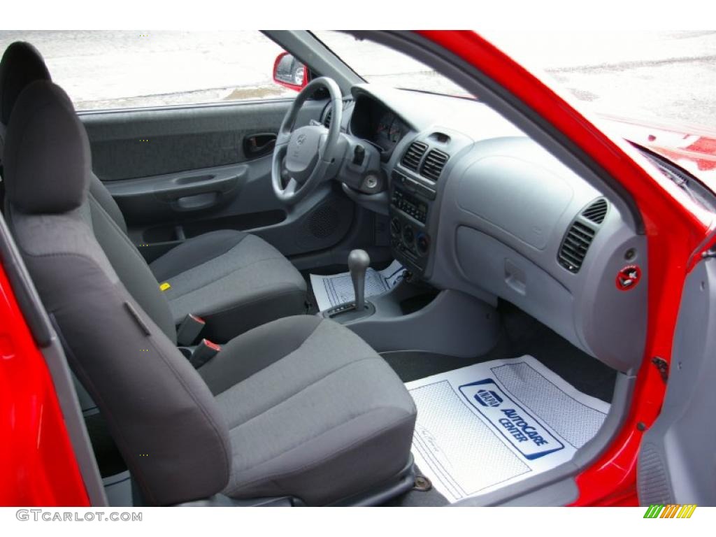 2005 Accent GLS Coupe - Retro Red / Gray photo #10