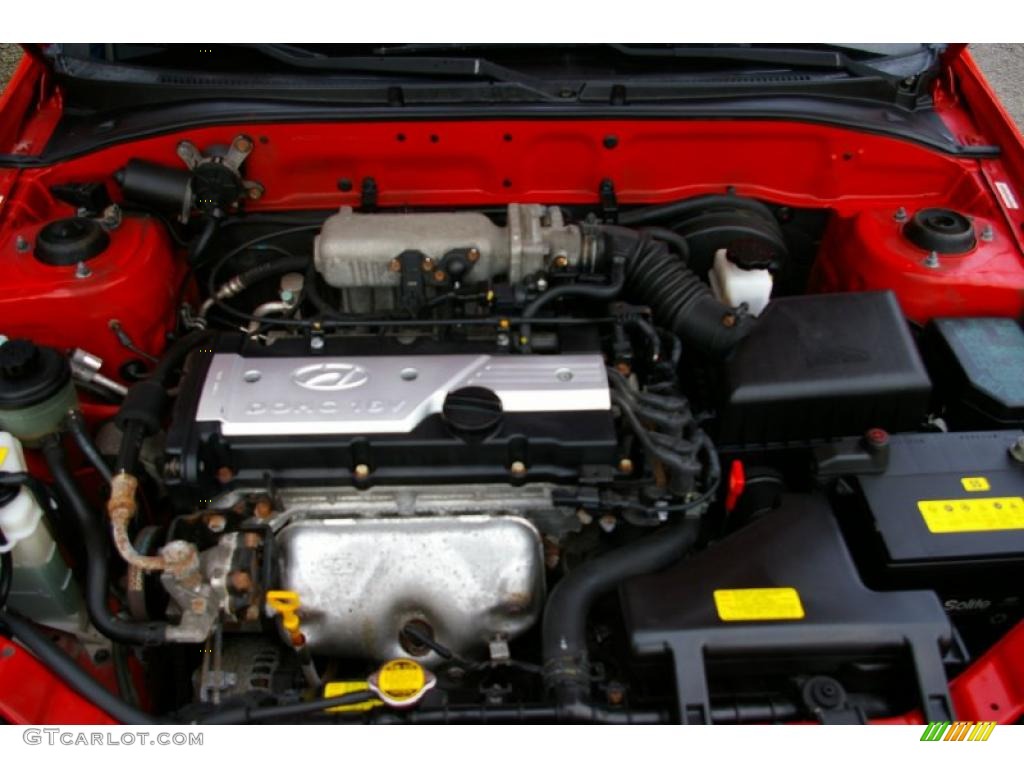 2005 Accent GLS Coupe - Retro Red / Gray photo #11