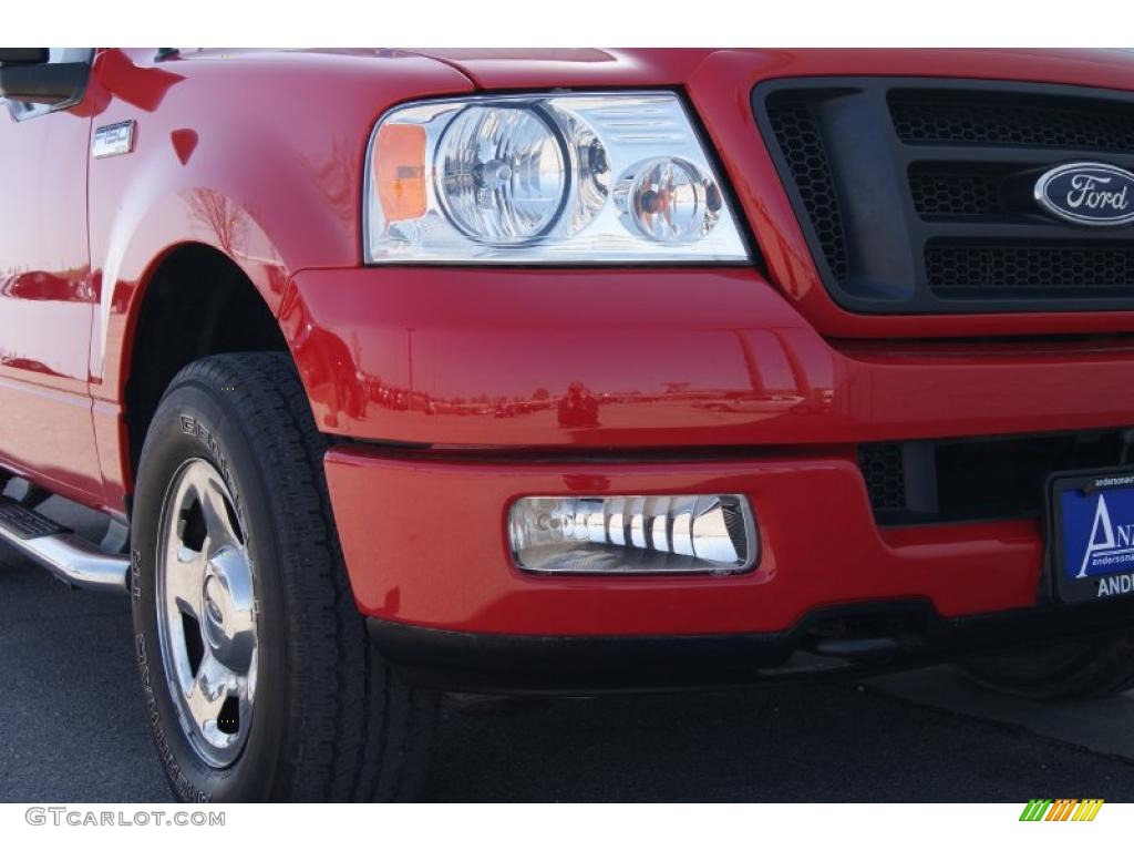 2005 F150 STX Regular Cab 4x4 - Bright Red / Medium Flint Grey photo #3