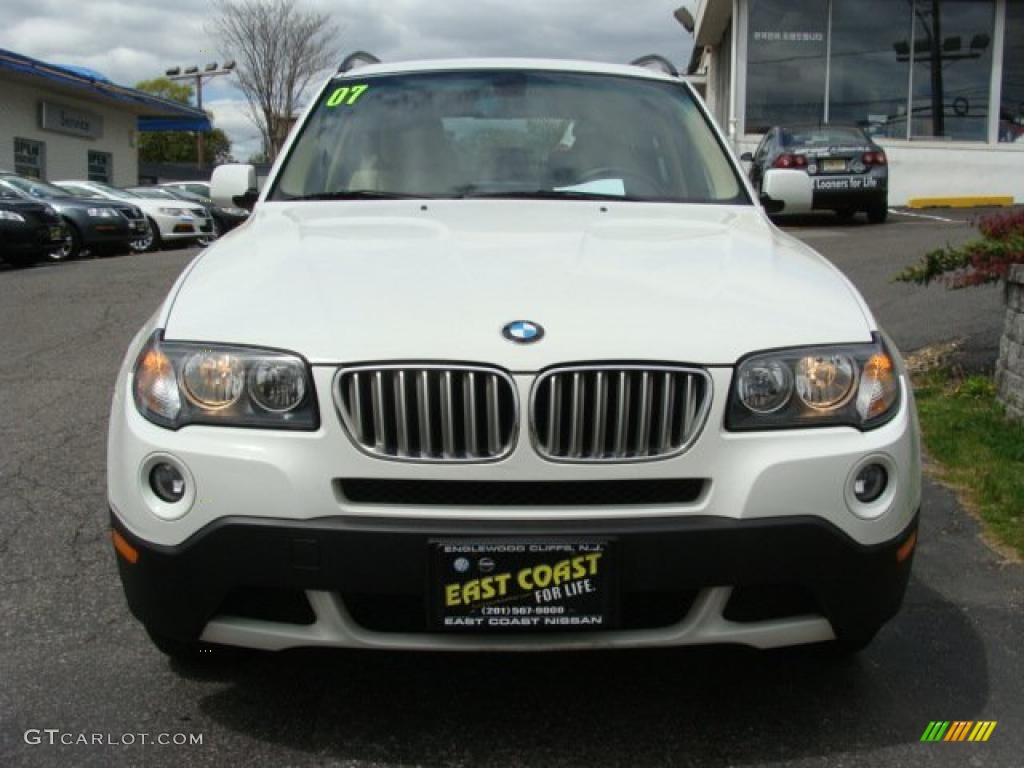 2007 X3 3.0si - Alpine White / Sand Beige photo #2