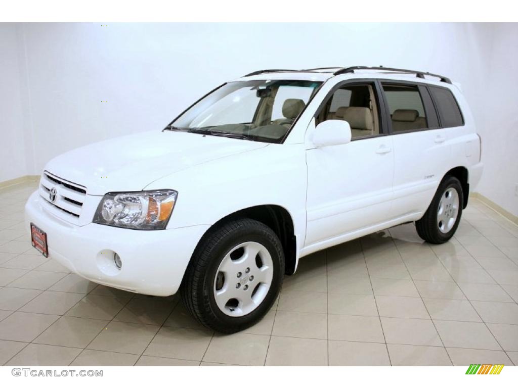2007 Highlander Limited 4WD - Super White / Ivory Beige photo #3