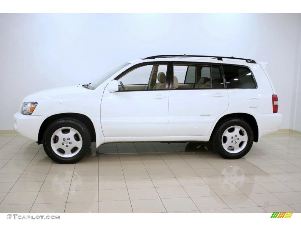 2007 Highlander Limited 4WD - Super White / Ivory Beige photo #4