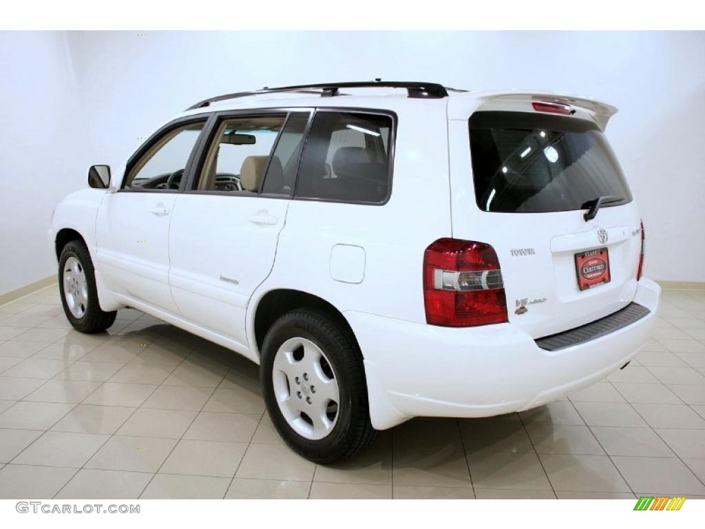 2007 Highlander Limited 4WD - Super White / Ivory Beige photo #5