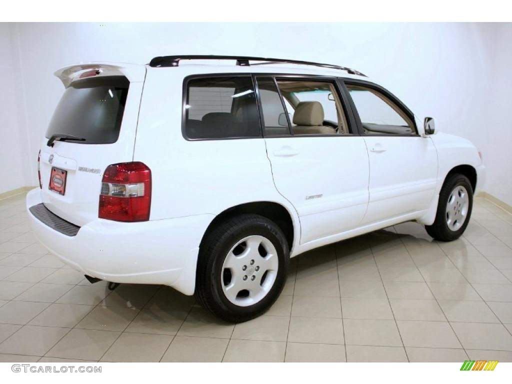 2007 Highlander Limited 4WD - Super White / Ivory Beige photo #7
