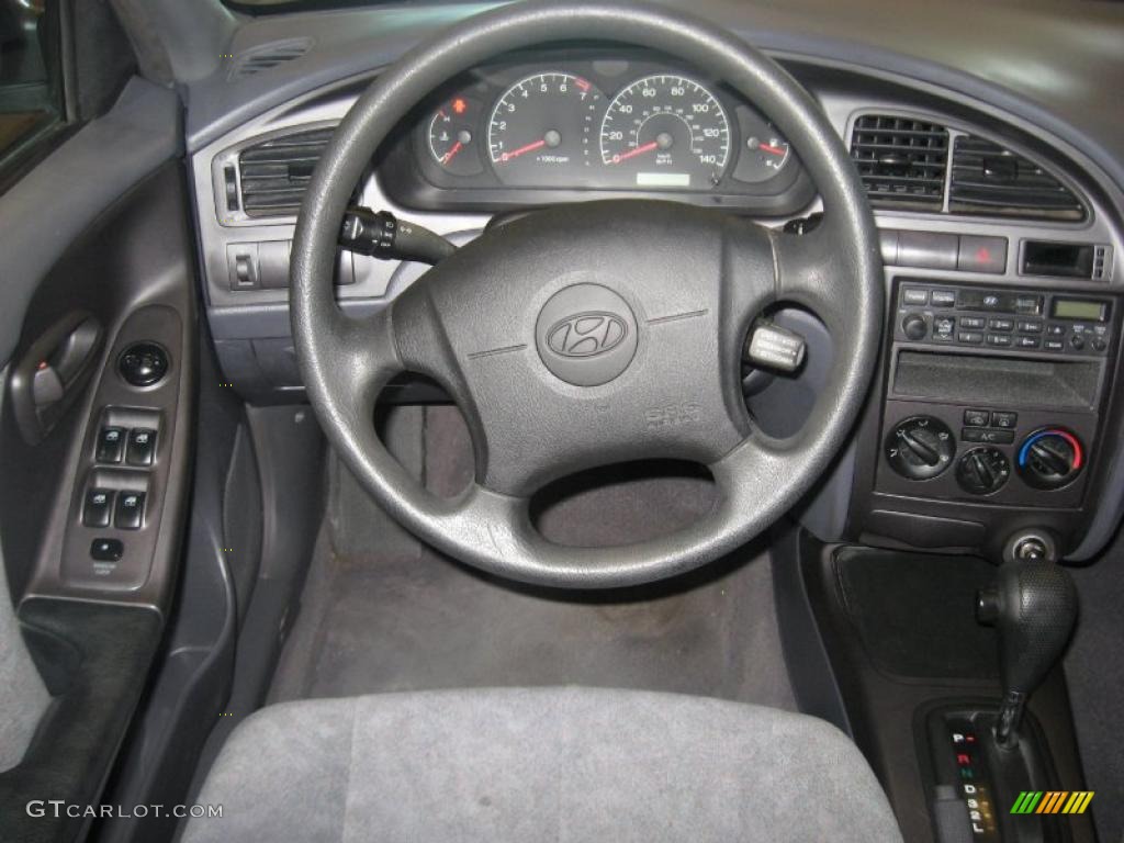 2002 Elantra GLS Sedan - Silver Pewter / Gray photo #27