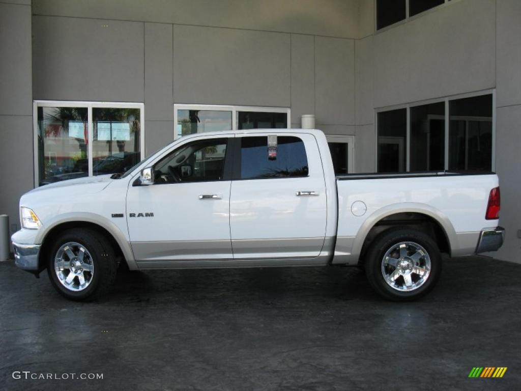 2010 Ram 1500 Laramie Crew Cab 4x4 - Stone White / Dark Slate Gray photo #4