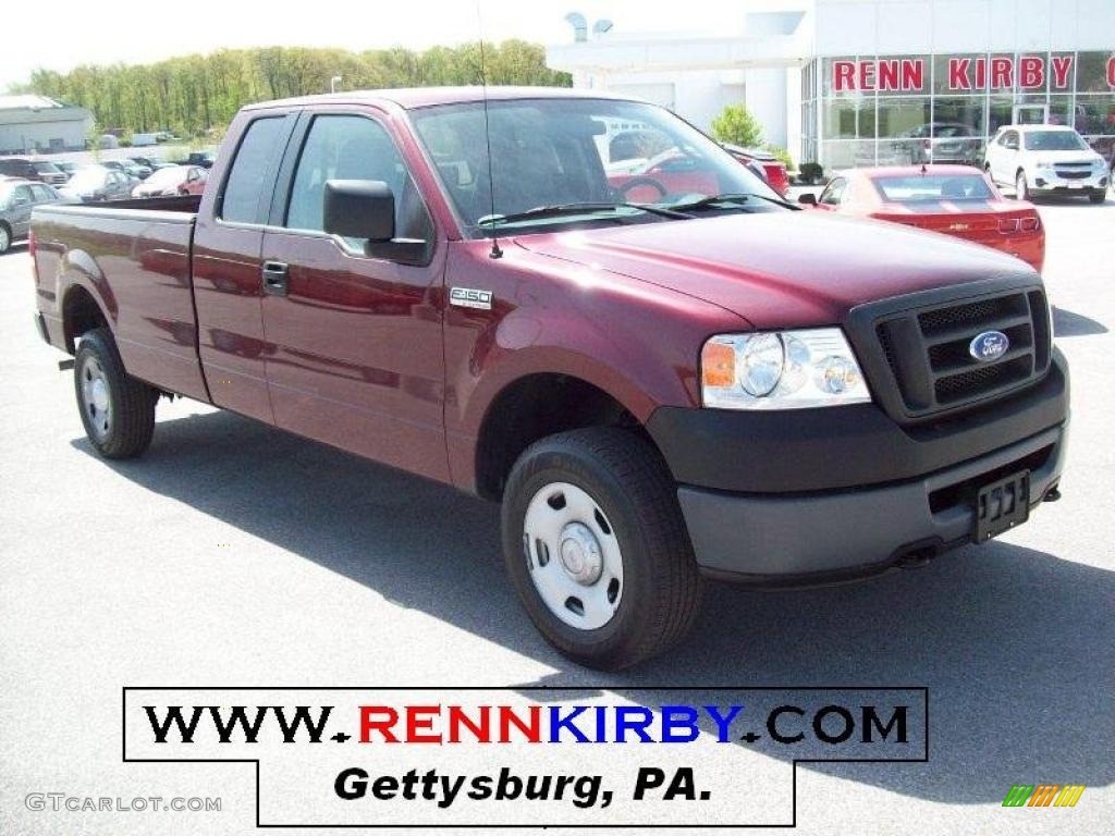 2006 F150 XL SuperCab 4x4 - Dark Toreador Red Metallic / Medium Flint photo #1