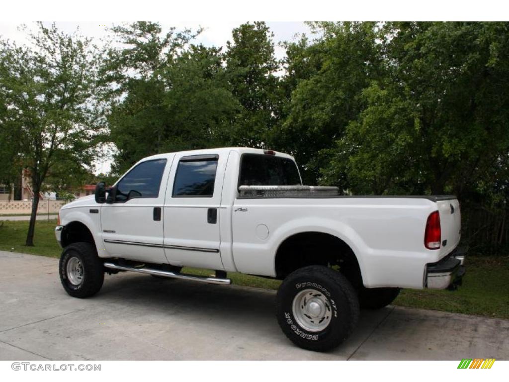 2000 F250 Super Duty Lariat Crew Cab 4x4 - Oxford White / Medium Parchment photo #5