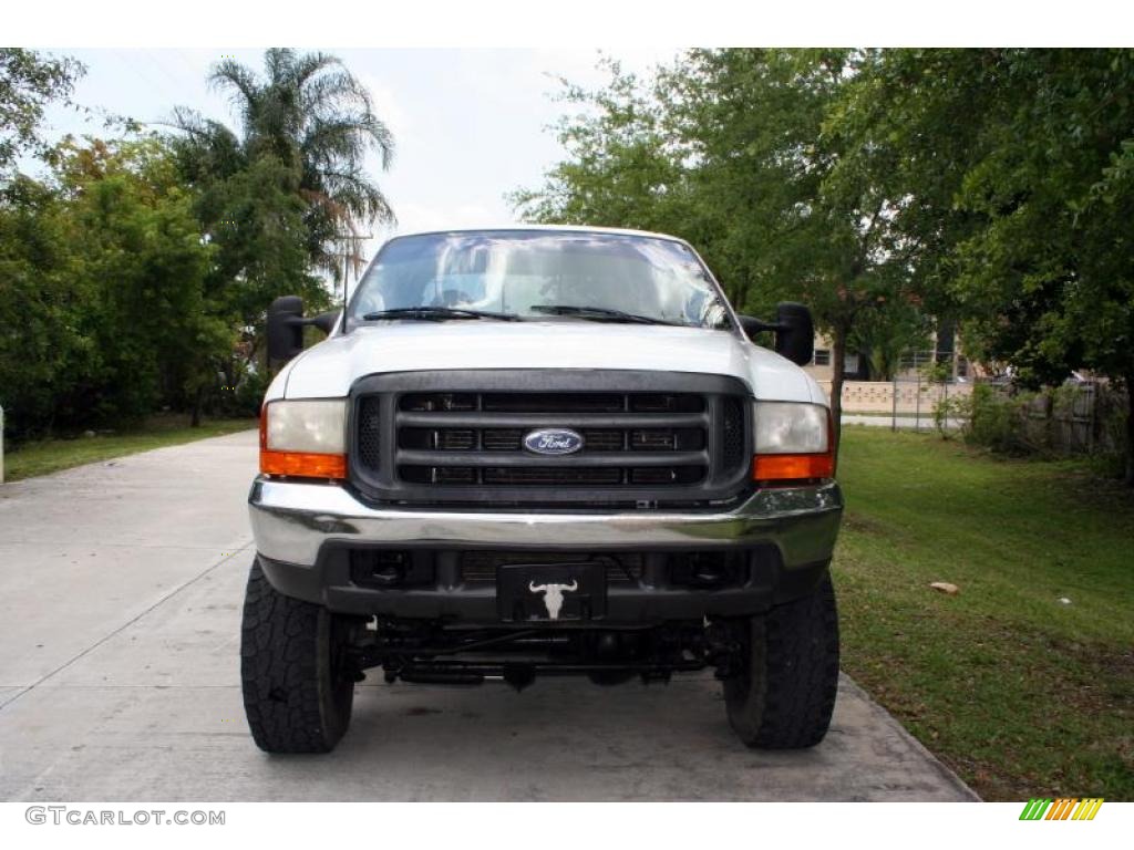 2000 F250 Super Duty Lariat Crew Cab 4x4 - Oxford White / Medium Parchment photo #14