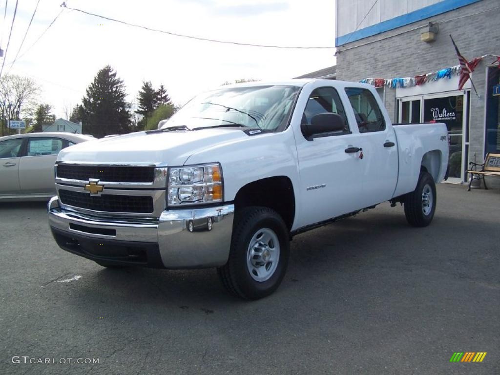 2010 Silverado 2500HD LS Crew Cab 4x4 - Summit White / Dark Titanium photo #3