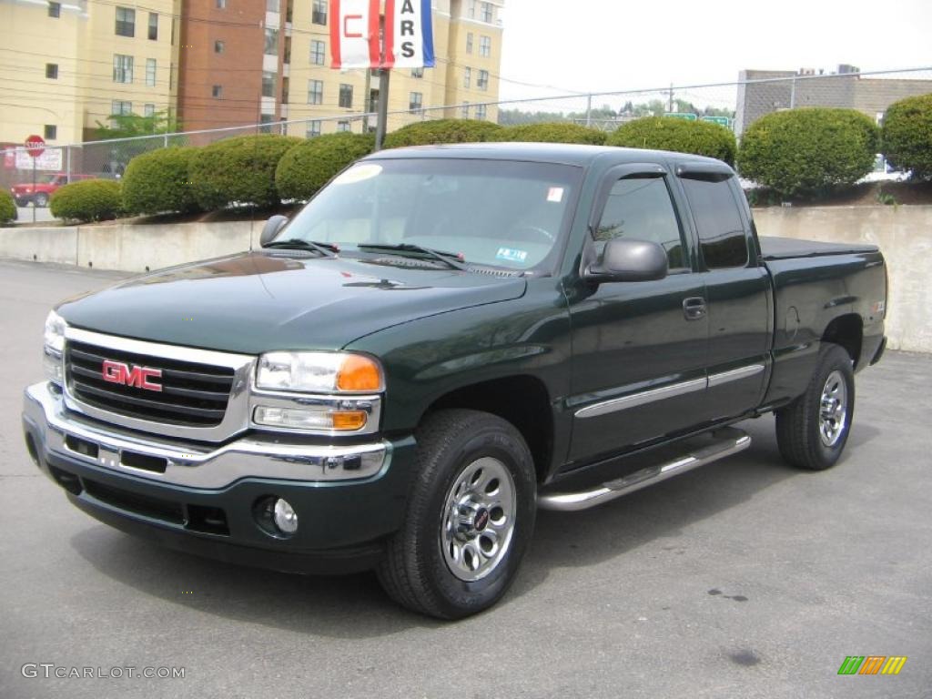 2006 Sierra 1500 SLE Extended Cab 4x4 - Polo Green Metallic / Dark Pewter photo #2