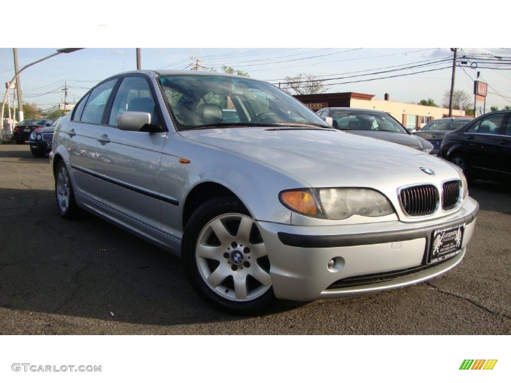 2002 3 Series 325i Sedan - Titanium Silver Metallic / Black photo #2